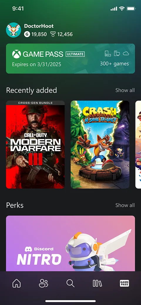 Game Pass page